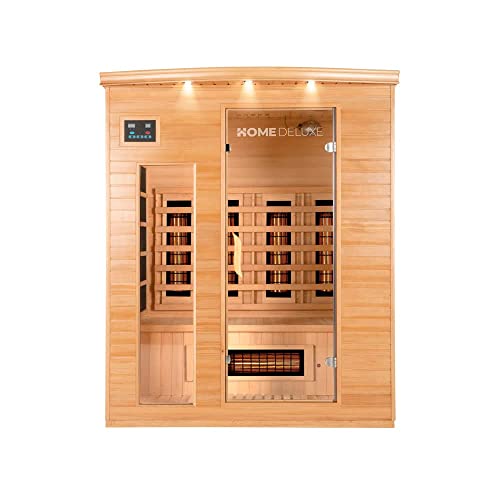 HOME DELUXE – Infrarotkabine GOBI L – 153 x 110 x 190 cm - für 2-3 Personen, 5 Vollspektrumstrahler, Holz:...