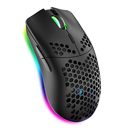 Kabellose Gaming-Maus,Computer-Maus mit Honeycomb-Gehäuse, 11 RGB-Chroma-Hintergrundbeleuchtung, 3.400 DPI, 6...