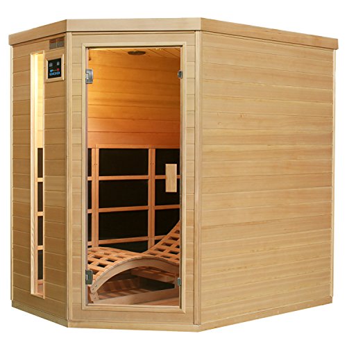Artsauna Infrarotkabine Kolding — Triplex-Heizsystem Infrarotsauna - 2 Personen — LED-Farblicht, Digitale Steuerung...