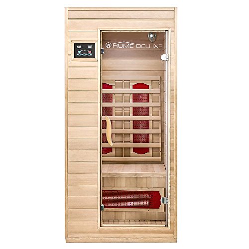 Home Deluxe – Infrarotkabine – Redsun S – Keramikstrahler – Holz: Hemlocktanne - Maße: 90 x 90 x 190 cm –...