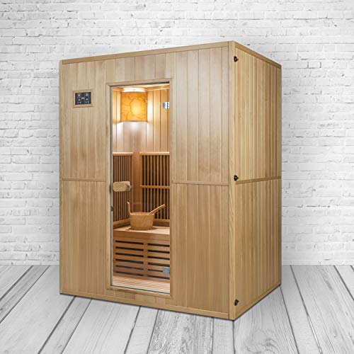 XXL Luxus LED Infrarotsauna +Infrarotkabine Kombi SET für 4 Personen Sauna inkl. Saunaofen inkl. Spedition